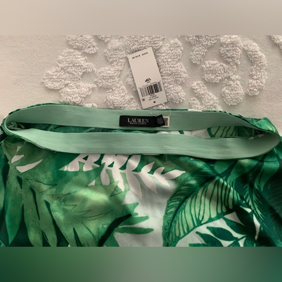 NWT Ralph Lauren Midi Skirt: Resort Collection, Green Leaves, Elastic Waist, 12P - Picture 5 of 15